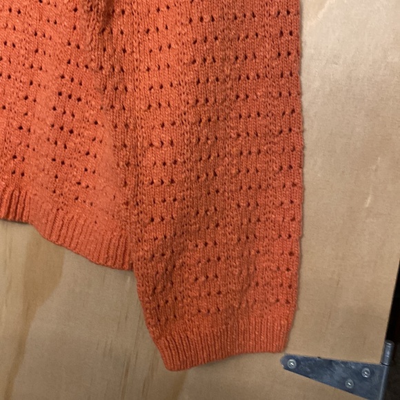 NWT Madewell open stitch cardigan sweater, classic coral, size L - Picture 3 of 5